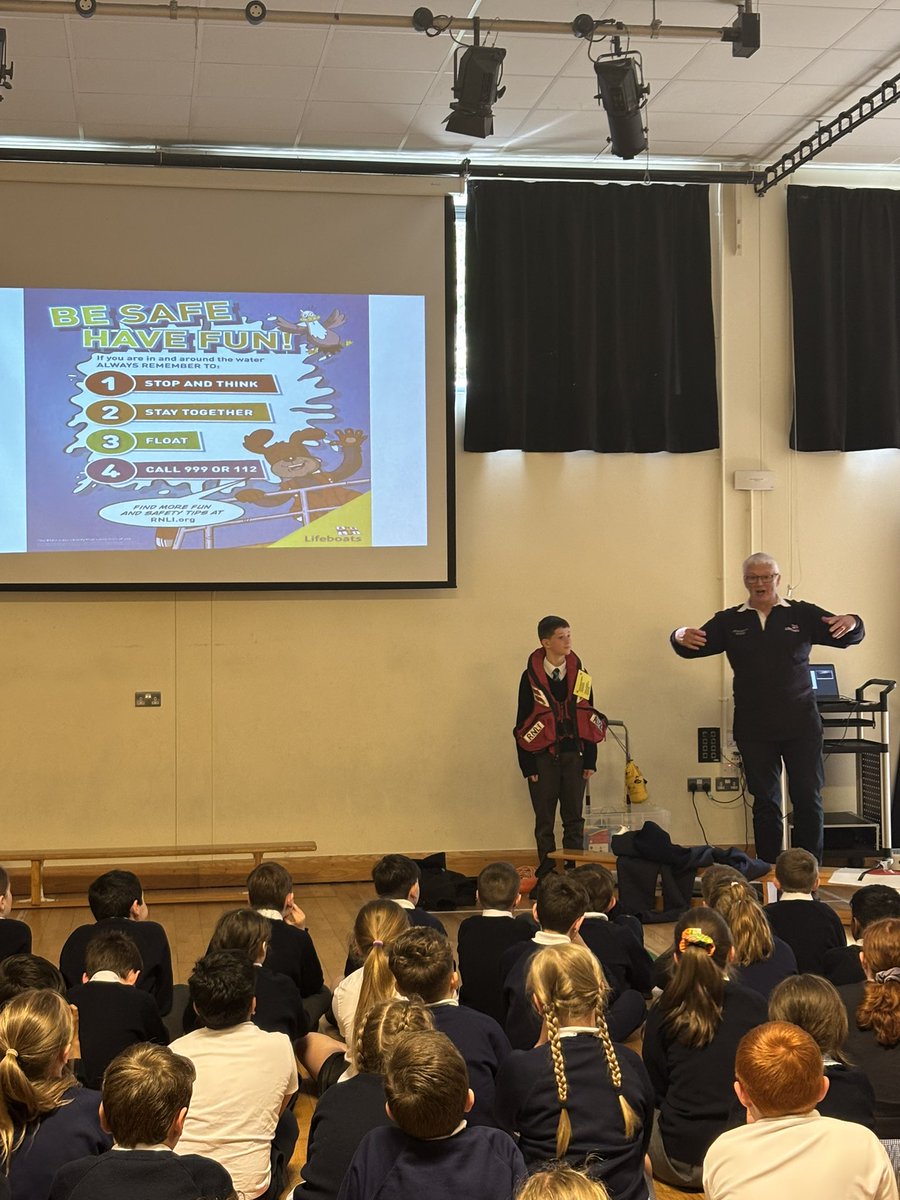 StItasPS's tweet photo. We had a wonderful visit from the @RNLI this week to remind all classes how to stay safe in the water while at beaches or on holidays 🌊 https://t.co/Wo6ZVJUVZU