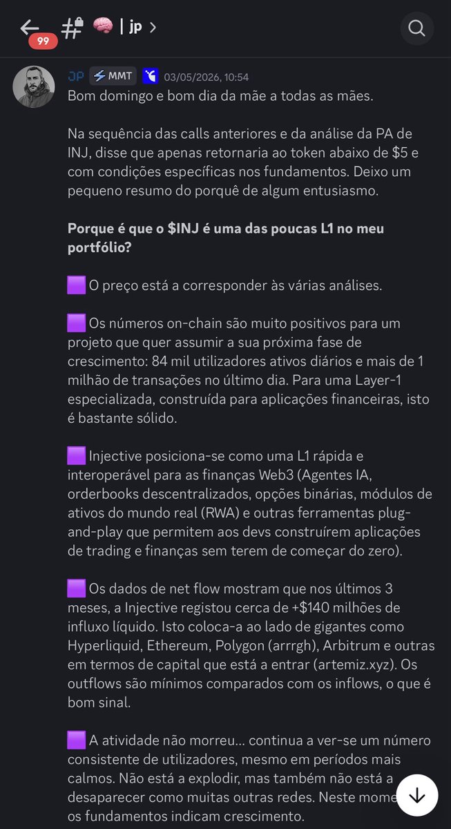 088Noir's tweet photo. Não foi ontem nem na semana passada 
Nas calls da @cryptowhalespt dos últimos meses a minha posição era regressar a INJ assim que corrigisse entre $3 e $2.55 - valor da entrada no ciclo passado. https://t.co/TxJYFukjtN