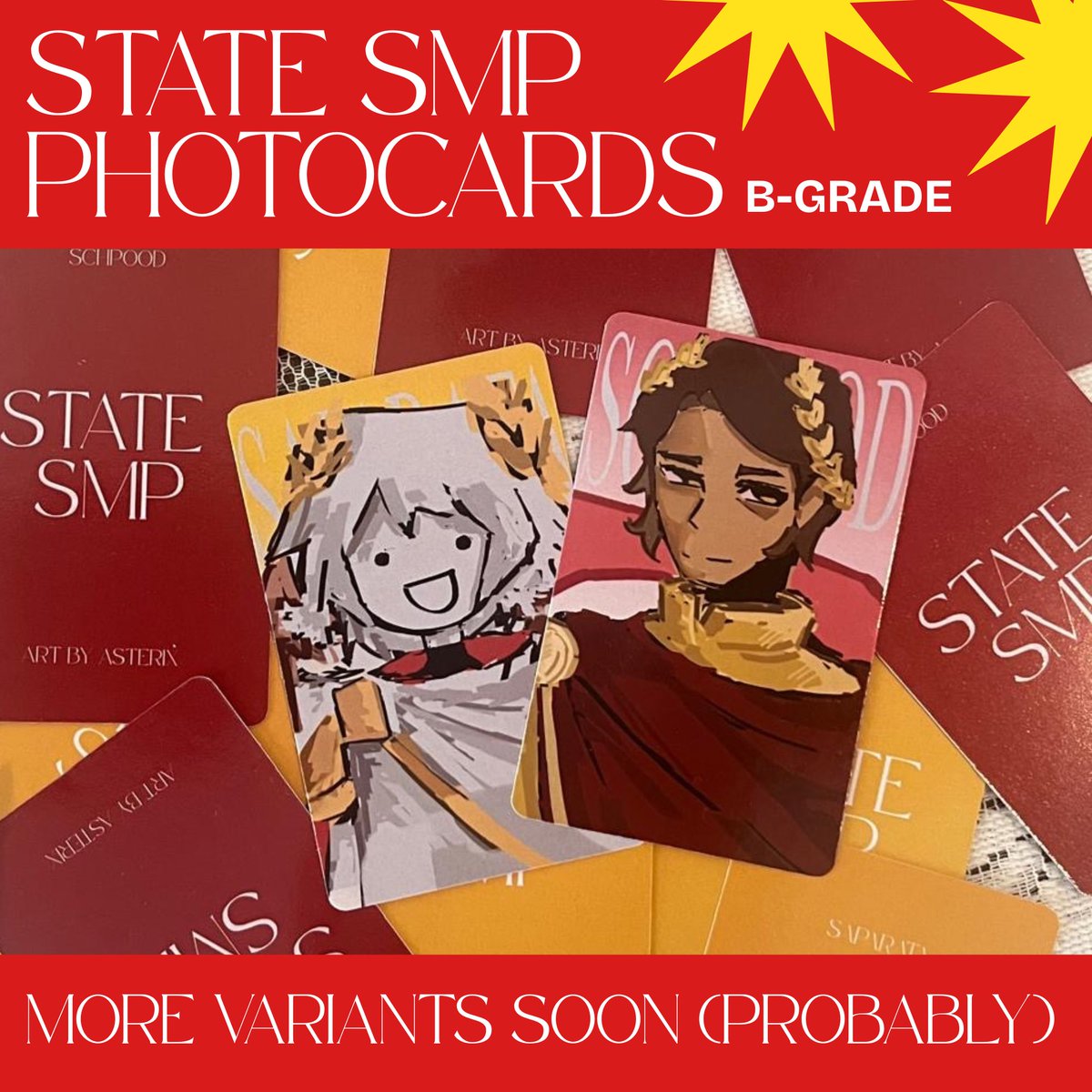 theasterixaster's tweet photo. THEYRE HERE!!!
These State SMP poca (B-grade) fanmerch are available in my orange shop/toko oren (more designs soon probably)

IDN ONLY: https://t.co/evARdMB6q1

#statesmp #fanmerch #fanmerchindonesia https://t.co/KCaxb94xwK