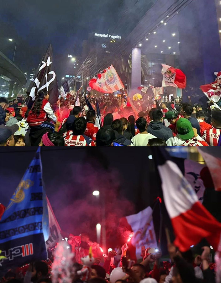 barrabrava_net's tweet photo. Anoche la hinchada de Chivas armó una SERENATA impresionante en la previa del duelo de hoy contra Cruz Azul por la semifinal de ida. https://t.co/7v9ZwWObzf