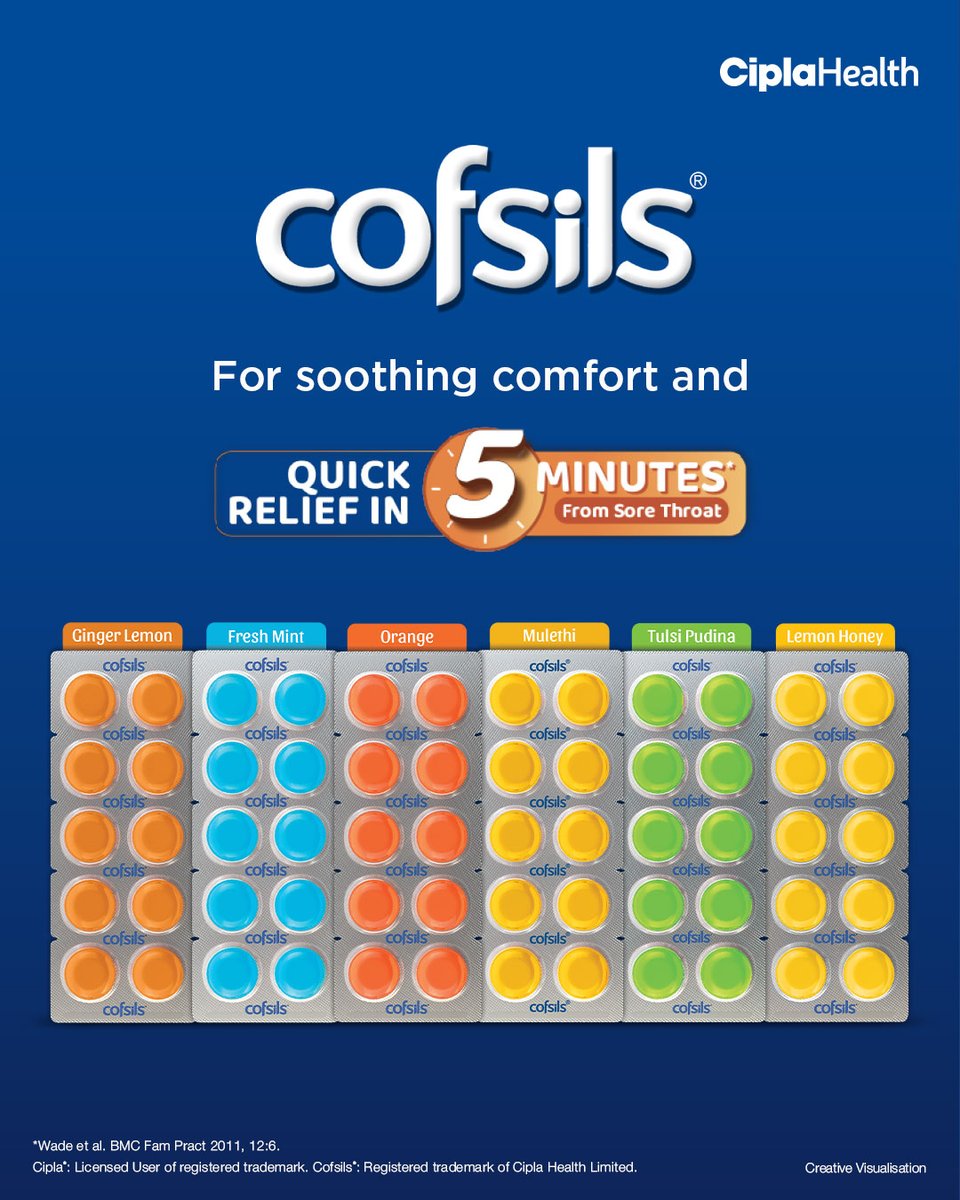 cofsils's tweet photo. Even mild throat irritation can feel uncomfortable. Don’t ignore it soothe the discomfort with Cofsils Lozenges for quick relief in just 5 minutes*.
 
#lozenges #cofsils #ciplahealth #cipla #InstantRelief #SoothingComfort #ThroatRelief #TripleRelief https://t.co/JwWK0vMGjN