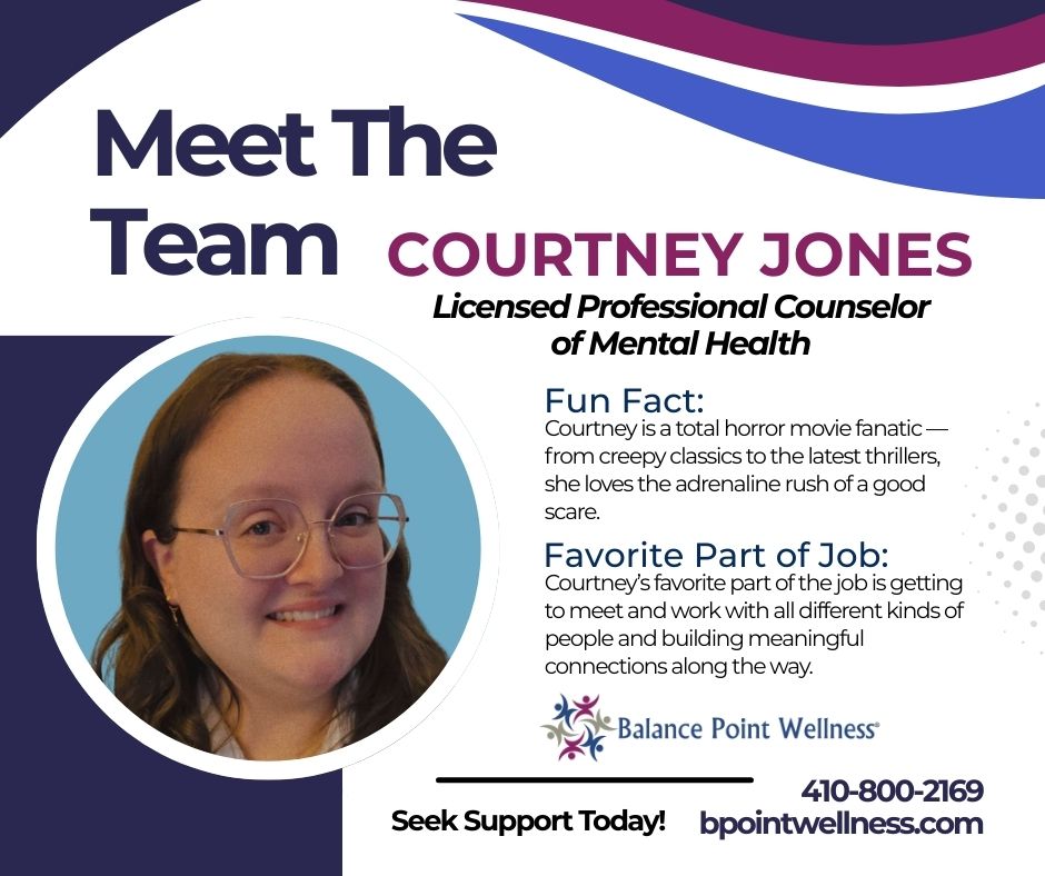 BPointWellness's tweet photo. Meet Courtney Jones, LPCMH!
▪️ Telehealth therapy in #Delaware for ages 10+
▪️ Specializes in anxiety, depression, ADHD &amp; mood disorders
▪️ Uses CBT, mindfulness &amp; solution-focused therapy
Schedule today: 410-800-2169, https://t.co/Fur7dhndL2 https://t.co/5ydxNOvx5k