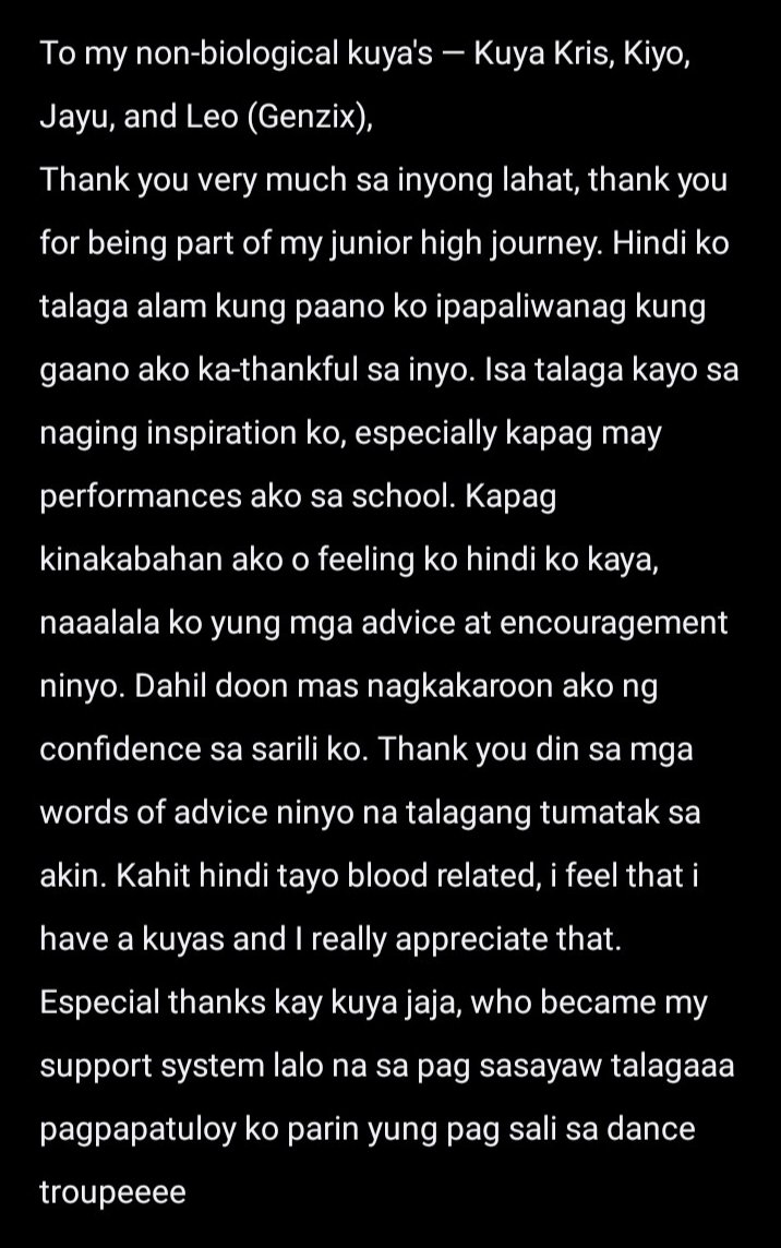 gsll_sll's tweet photo. Just want to take this time to thank my non-biological kuyas. Hindi lang idols ang tingin ko sa inyo, kundi tunay na mga kuya,someone I look up to, who inspires me, and gives me comfort. Thank you for being part of my journey.
🏅w/honors
🏅church ministry 
🏅 Terpsichorean award https://t.co/1eUtq7cGcp