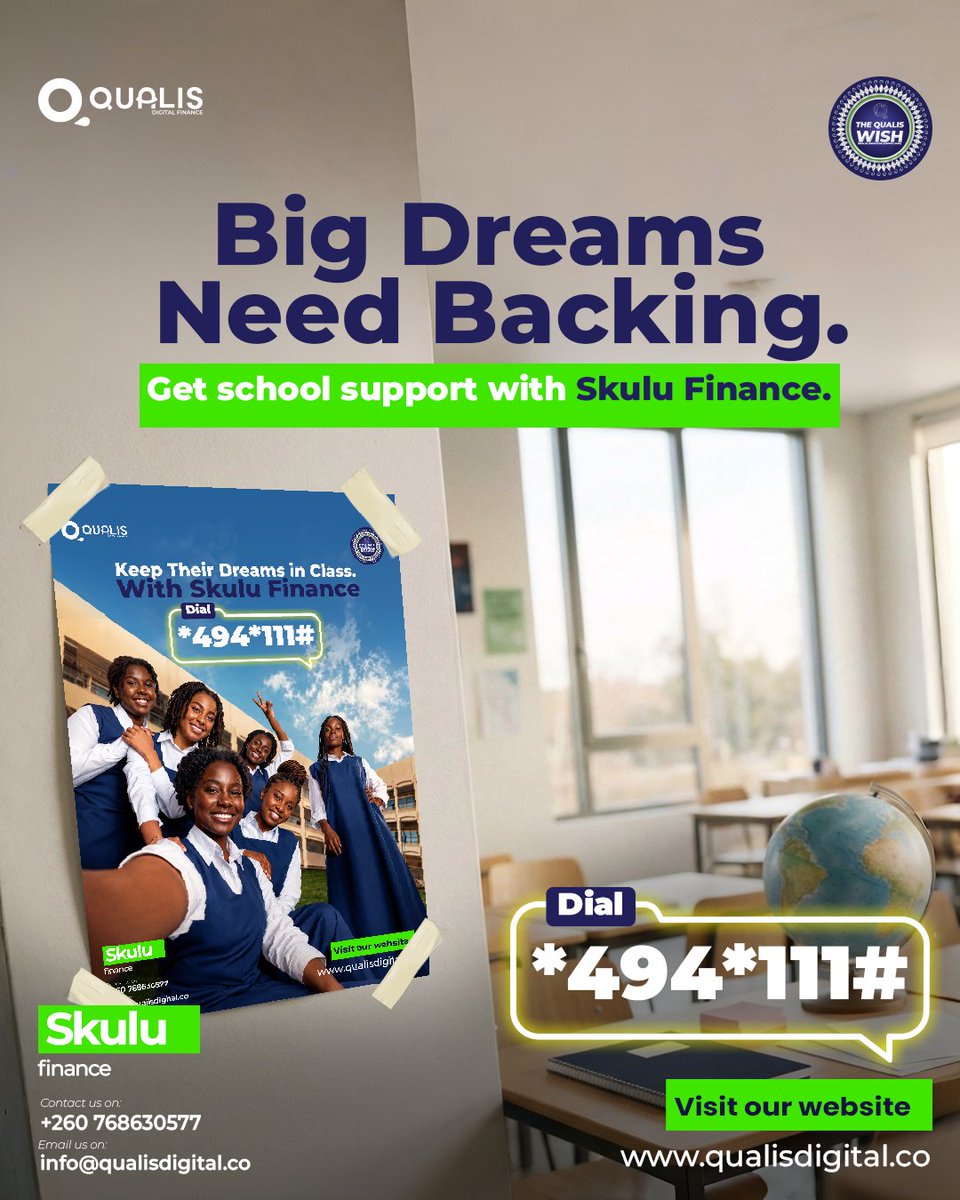 QualisDigitalF's tweet photo. School needs do not wait. 📚

With Skulu Finance by Qualis, parents and guardians can access support for school-related expenses with less pressure.

Dial *494*111#
Visit https://t.co/lcXWrAscCm
Keep their dreams in class. 💚 https://t.co/vgcMusagEd