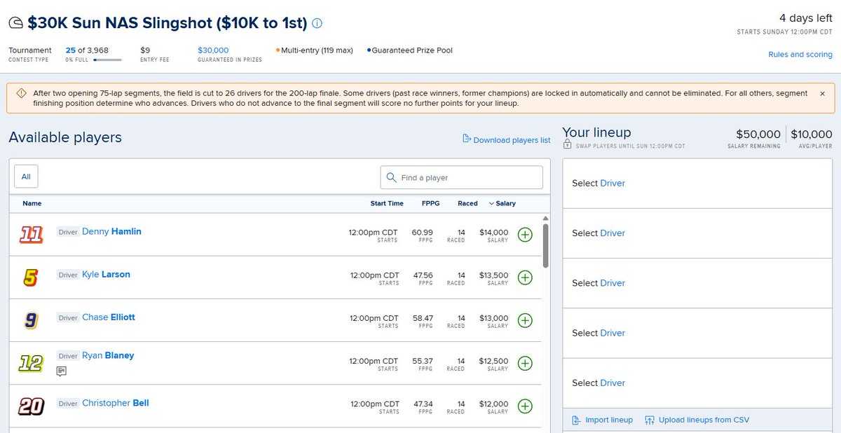 Phill | RaceSheetsDFS.com NASCAR DFS tweet media