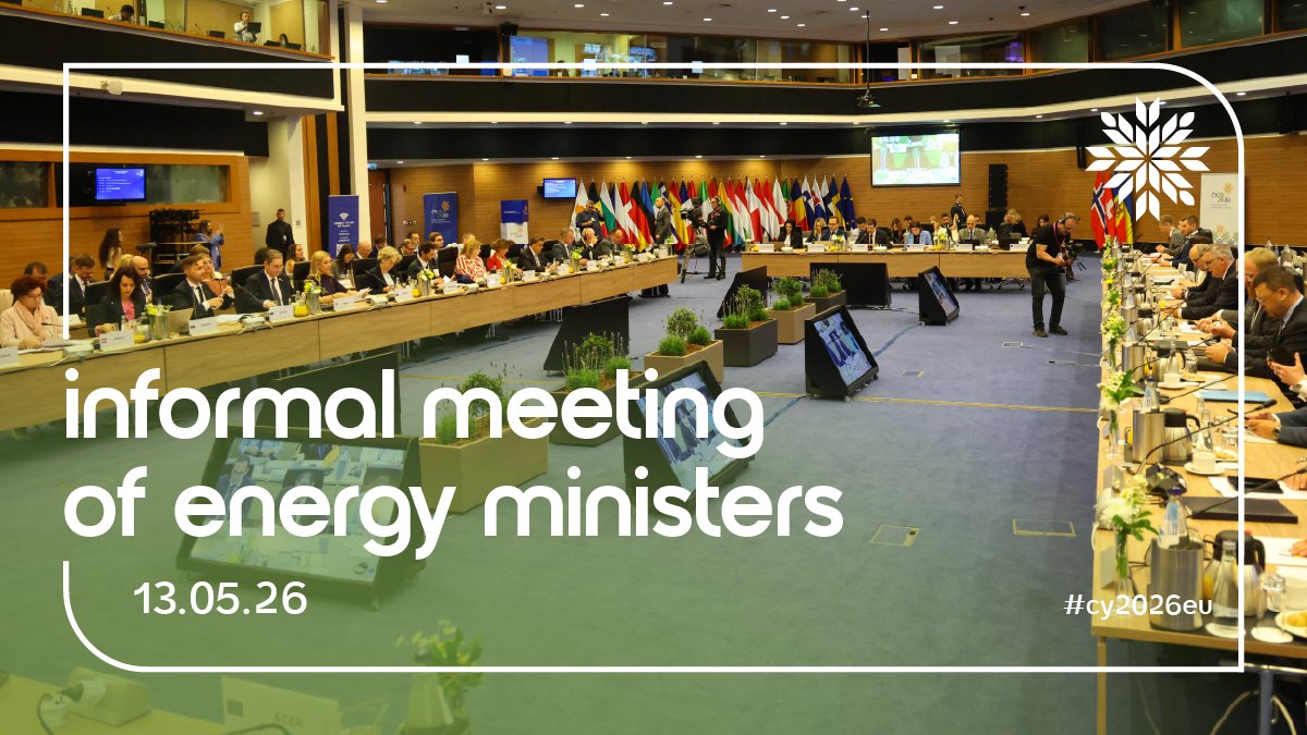CyprusinEU's tweet photo. 📍Informal meeting of EU Energy Ministers underway in #Lefkosia. 🇨🇾🇪🇺

Minister @MichaelDamianos chairs today's discussions on:
🔹 the work of the Energy Union Task Force and the need of reducing Europe’s dependence on imported fossil fuels amid ongoing geopolitical instability
🔹energy storage
🔹 infrastructure, connectivity and the role of gas in energy security

#CY2026EU