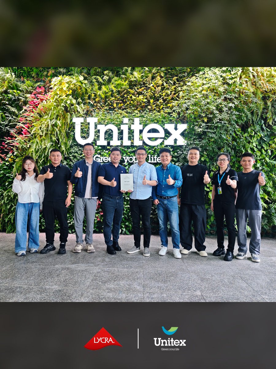 UnitexTech's tweet photo. Unitex &amp; LYCRA® — closer than ever. 🤝

We welcomed the LYCRA® team, shared inspiring talks on sustainable textiles, and received the Unitex – LYCRA® Brand Excellence in Innovation Partner award.

Here’s to bolder, greener innovation ahead. ✨

#Unitex
#LYCRA
#TextileInnovation https://t.co/rDWu4APgha
