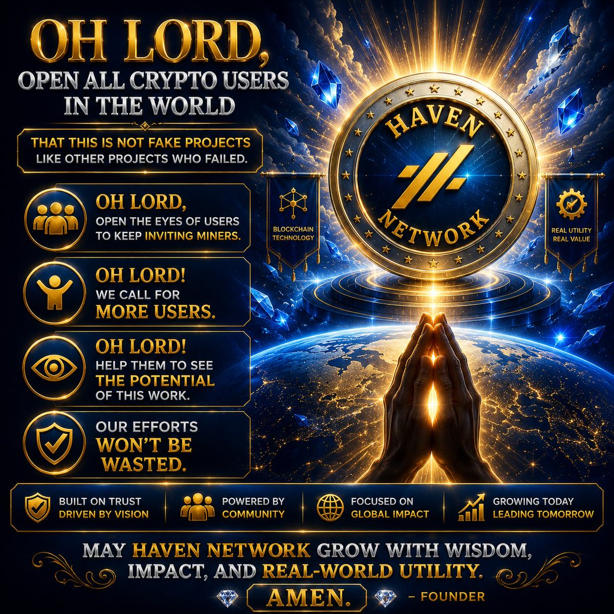 BANKBLOCKCHAIN1's tweet photo. God open all crypto Users in the world to see this is not fake projects like other projects who failed.

Oh Lord open the eyes of users to keep inviting miners.
Oh Lord! We call for more users
Oh Lord! Help them to see the potential of this work.
Our efforts won't be wasted. https://t.co/CYjwBZlR5p