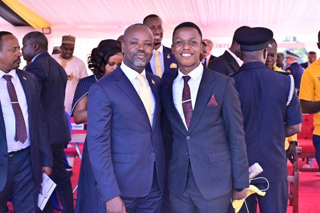 TrevisMuhwezi's tweet photo. It was an honor meeting the Rt.Hon. Deputy Speaker of the Parliament of Uganda @Thomas_Tayebwa during the swearing-in ceremony of H.E. the President of Uganda. Congratulations HE @KagutaMuseveni https://t.co/5MUoXUCLSr