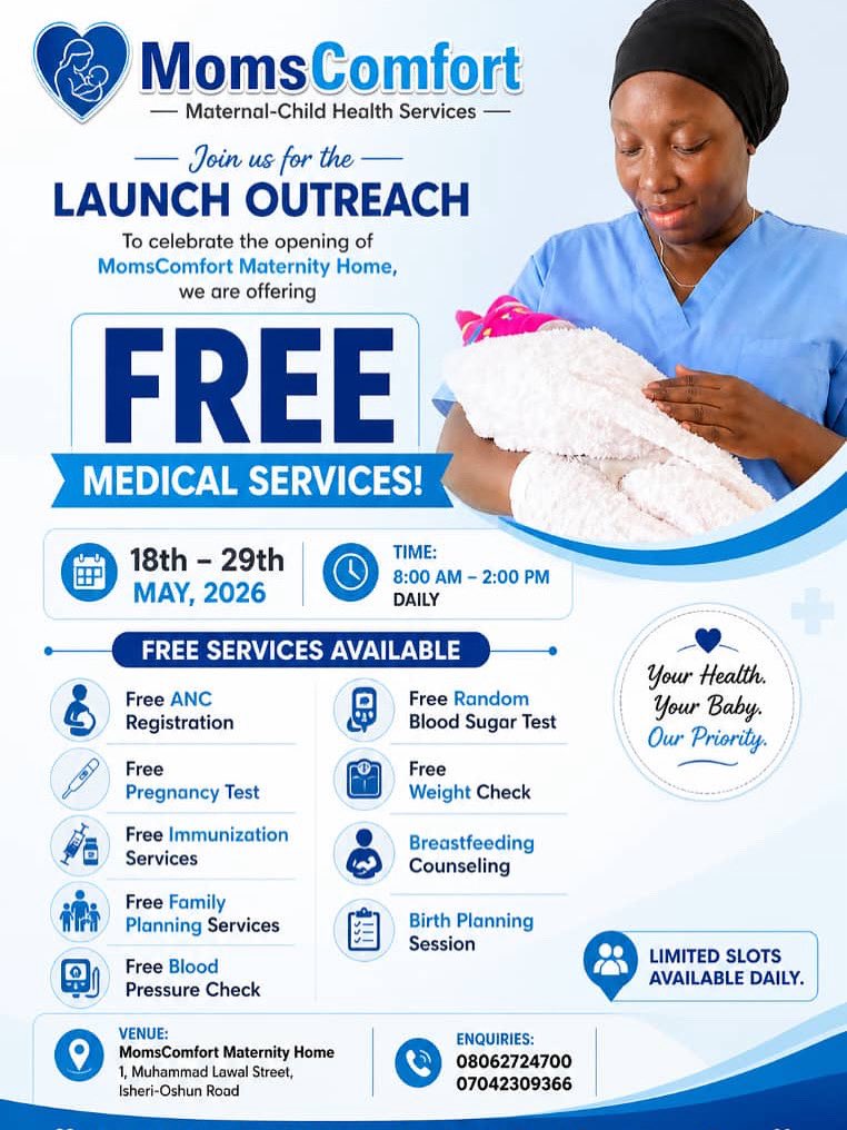 omo_Ayandiran's tweet photo. Welcome to Momscomfort Maternity Home 🤍

We are excited to announce the official launch of a place where mothers are cared for with love, compassion, comfort, and professionalism 💕 https://t.co/IoeX6soOsd