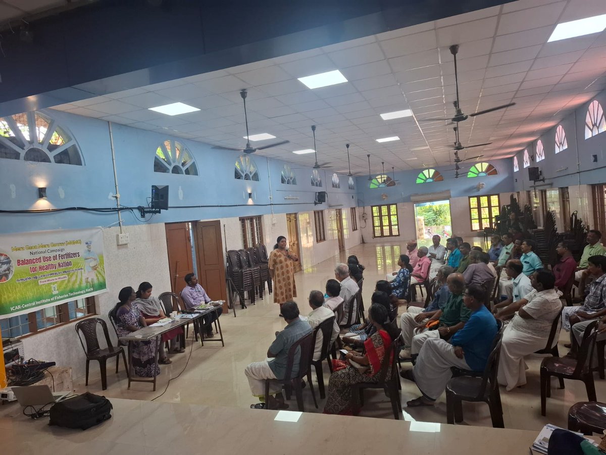 icarcift's tweet photo. 🌱 ICAR-CIFT organized an MGMG Awareness Programme on Balanced Use of Fertilizers at Edakkattuvayal, Ernakulam on 12 May 2026 🚜
Sessions on soil health, CIFT Microboost &amp; Fish Amino
 👩‍🌾 Soil sample collection demo conducted
 🌾 36 farmers benefited

#ICAR #CIFT #MGMG https://t.co/VofBN1sW9r