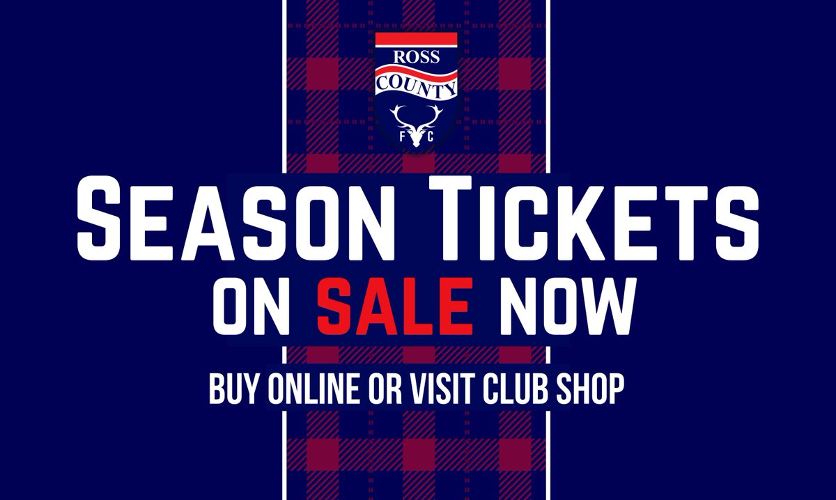 RossCounty's tweet photo. Season tickets are on sale now! 

Purchase online at the link below or pop into the club shop and visit us to get yours! 

Existing Season Ticket holders will receive a loyalty discount if they renew before May 31st! 🤝

🔗 https://t.co/eQbBgOq9dO 

Back the #Staggies for the season ahead. 

More details and instructions: https://t.co/XRDasVKiH9