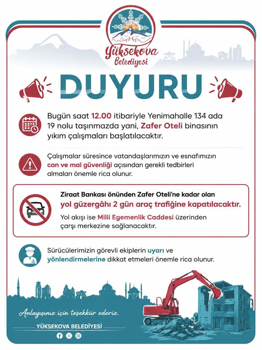 Yüksekova Belediyesi tweet media