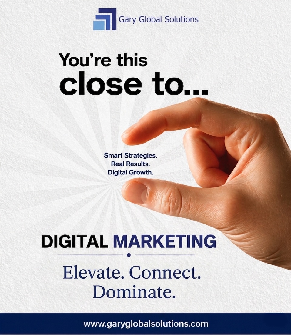 garyglobalso's tweet photo. You’re this close to digital success 🚀
Smart strategies. Real results. Digital growth.
Grow your brand with SEO, Social Media Marketing, Website Development &amp; Lead Generation solutions by Gary Global Solutions

#DigitalMarketing #SEO #BusinessGrowth https://t.co/bFEufo4cE6