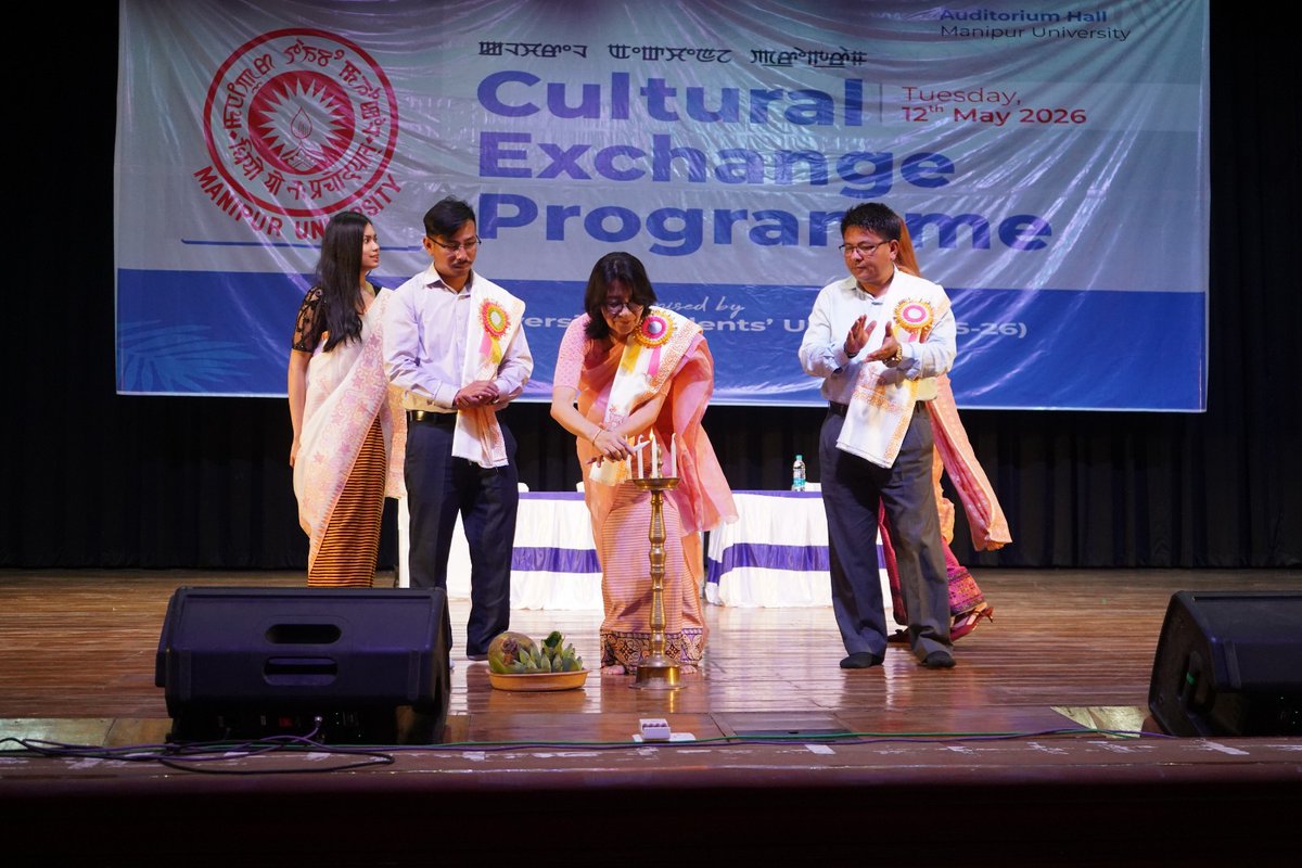 ManipurUniverse's tweet photo. 🎭✨ Cultural Exchange Programme
Organised by the Manipur University Students’ Union (MUSU)
🗓️ 12th May 2026
Celebrating unity in diversity through culture, tradition, music, and shared experiences at #ManipurUniversity. 🌿🎶 #MUSU #CulturalExchange #UnityInDiversity #StudentLife https://t.co/FlS4klpjB0