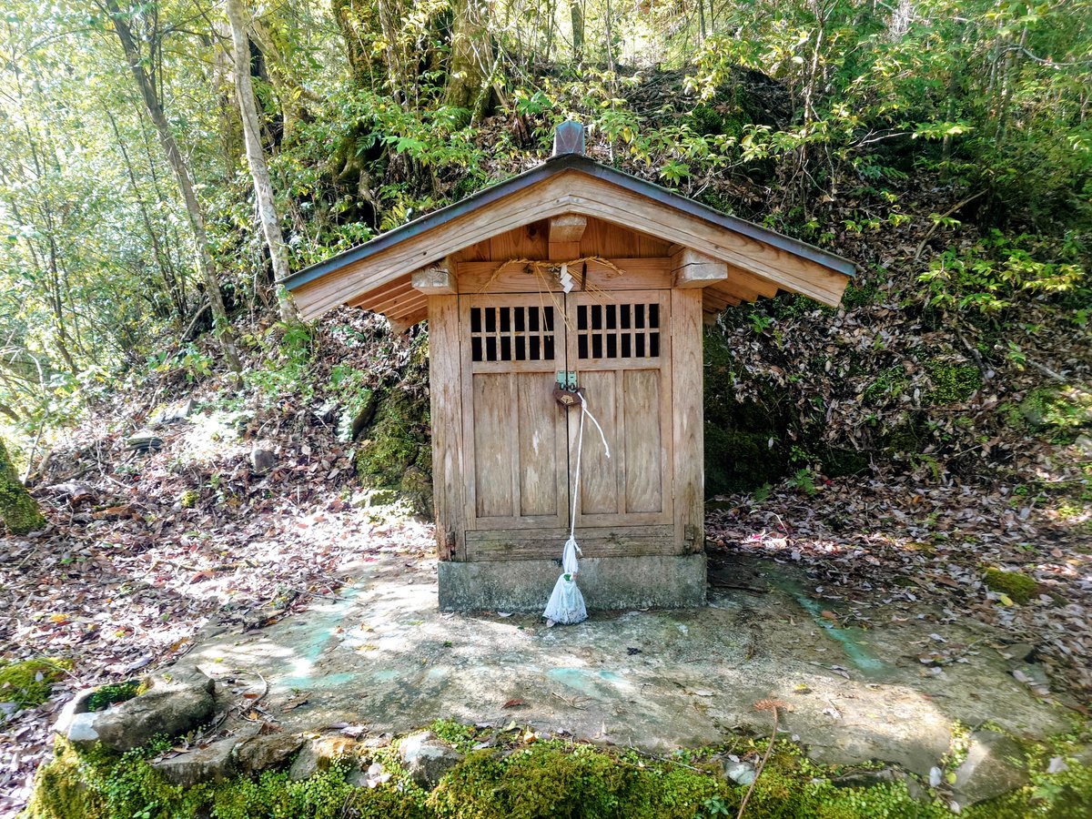 46seiun4444's tweet photo. 土佐 楮谷城🏯高知県香美市物部町

民家に通じる道(④枚目)にしか見え��、近くの方にお聞きすると 城についてはご存知なかったが、神社への通に間違いないとのことで登城✨

主郭は立伊神社①、南側Ⅱ郭にお堂跡②、Ⅲ郭は城八幡③があり、地元の方に大切にされているようでした💡
🅿️墓地前 https://t.co/t8dOVmBP9A