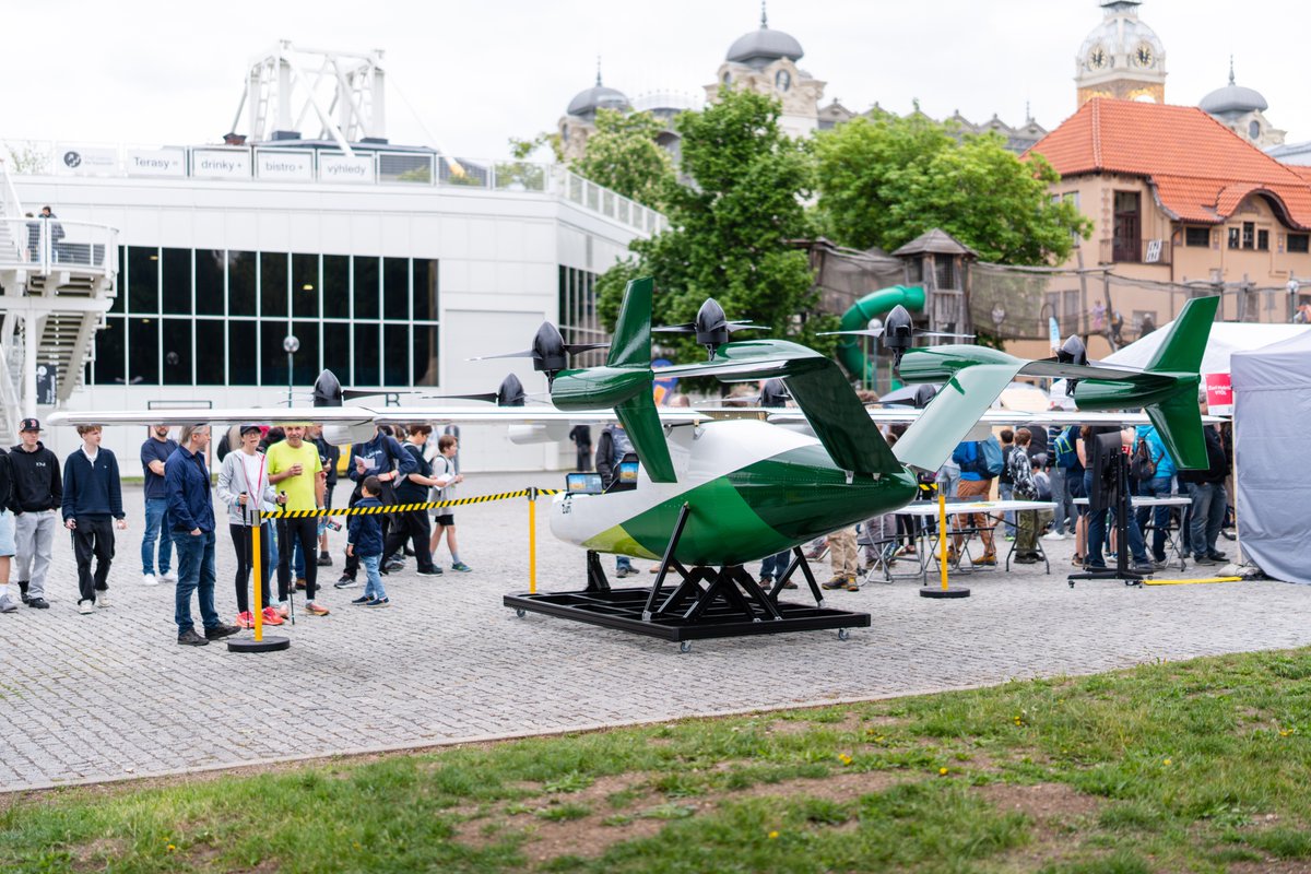 ZuriVTOL's tweet photo. AERO Friedrichshafen, then Maker Faire Prague. Second public showing of the TD 2.0 display aircraft. The best parts were the conversations. https://t.co/LTrV4SfkBM