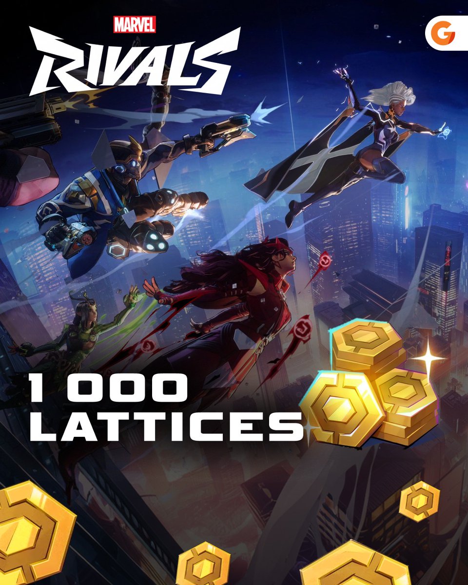 GAMIVOcom's tweet photo. Assemble your ultimate squad in Marvel Rivals without the wait. Get direct top-ups for Lattices delivered straight to your UID via GAMIVO. Secure, fast, and the best way to unlock new skins and the Battle Pass today. Head over to GAMIVO and search Marvel Rivals to top up now.