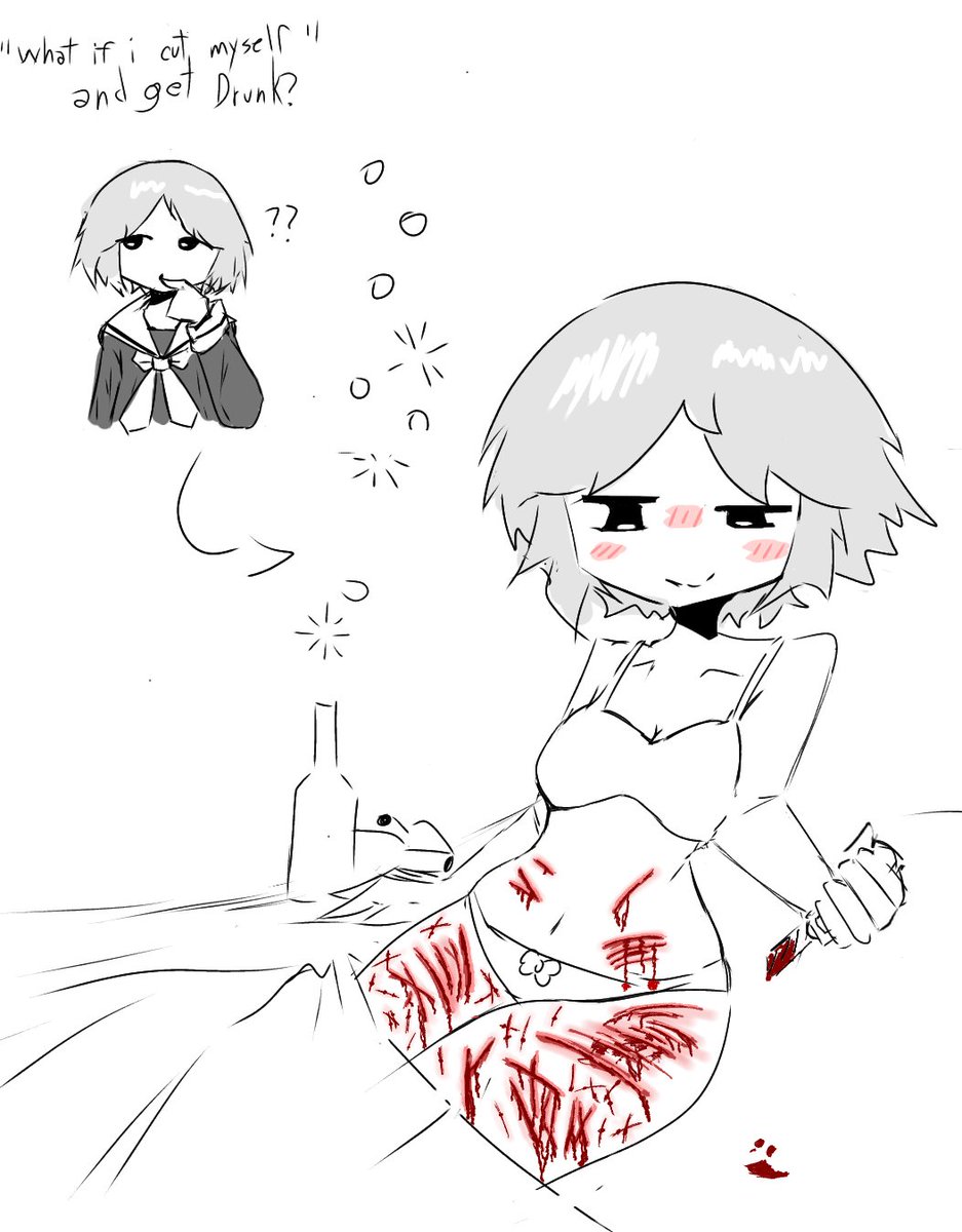 Panmatheartist's tweet photo. (TW: self-harm)
First post (i guess)
.
.
.
#selfharmart #sh #selfharm https://t.co/m0f7LDkuoe