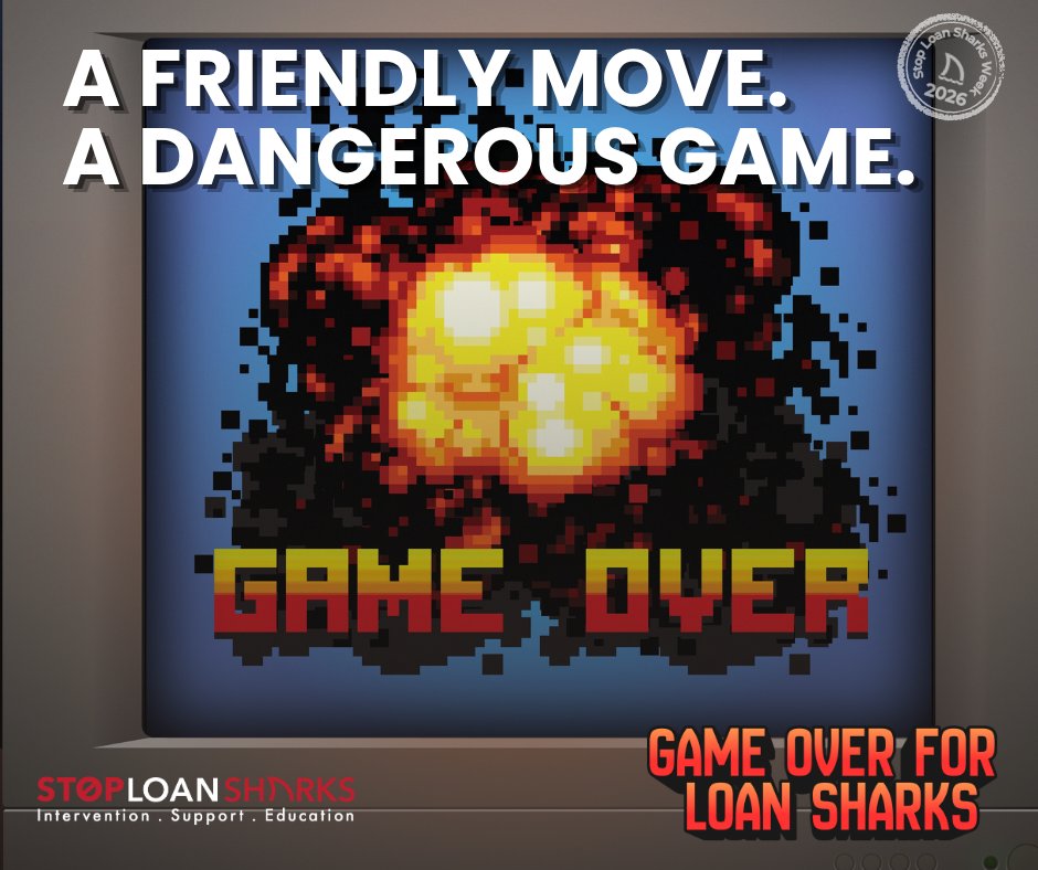SLSEngland's tweet photo. This #StopLoanSharksWeek, we’re shining a light on the game illegal lenders play with your life.
What might start as “easy money” can quickly turn into a rigged game, leading to control, fear and stress.
Illegal lenders rely on secrecy and pressure - but you don’t have to keep playing.
Help is available, and together we can make it #GameOverForLoanSharks.
📞 Stop Loan Sharks: 0300 555 2222
🌐 https://t.co/hprSoX1tqn
One conversation could help you break free.
