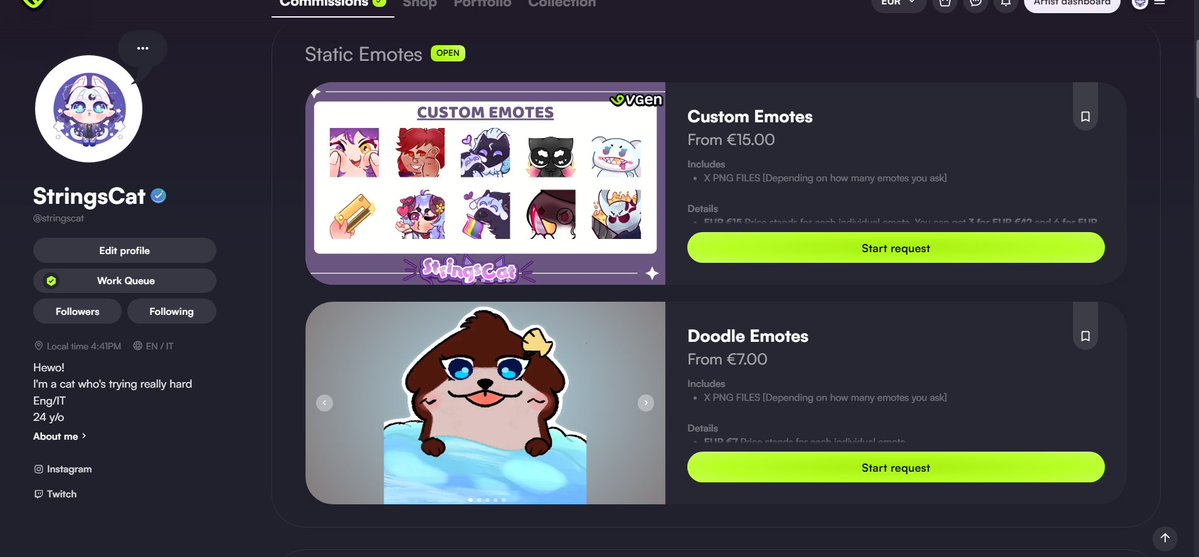 StringsCat | Emote Artist |✨COMMISSIONS OPEN🌙 tweet media