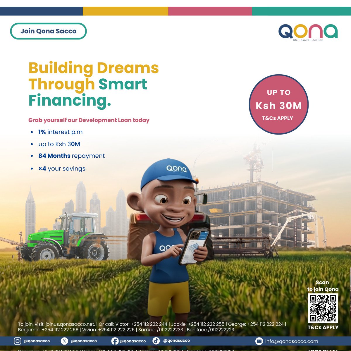 qonasacco's tweet photo. The best time to build was yesterday.
The next best time is with us today.
Grab the long term form from our website: https://t.co/uwr33TackO
Fill it and submit to info@qonasacco.com for approval.
#QonaSacco
#DevelopmentLoan
#BuildWithQona
#SmartFinancing
#JengaNaQona https://t.co/4xsP2alRTm