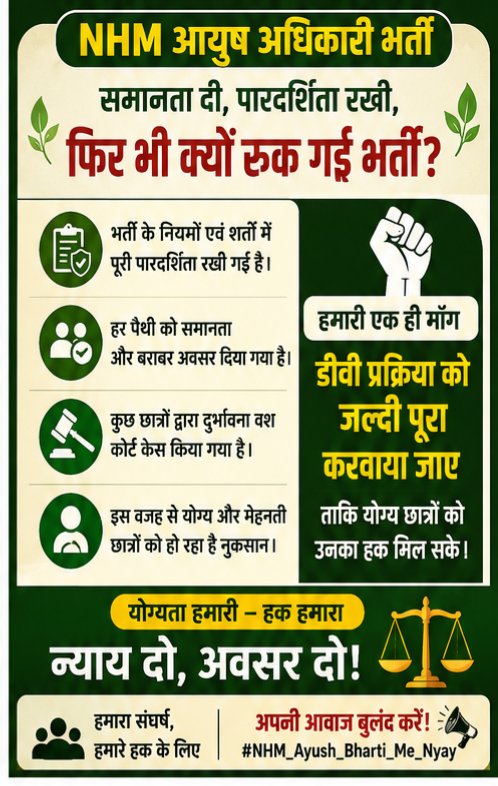 official_Harshg's tweet photo. कुछ छात्रों के द्वारा भर्ती प्रक्रिया को अपने निजी स्वार्थ के लिए जानबूझकर अटकाना और विभाग और प्रशासन के कार्य पर सवाल उठाना कतई बर्दाश्त नहीं किया जाएगा।
हजारों बच्चों का भविष्य दांव पर लगाना कहा तक जायज है..
डीवी जल्दी हो @GajendraKhimsar @alokrajRSSB
#RAJNHMAyushBharti https://t.co/e8VHsPijLP