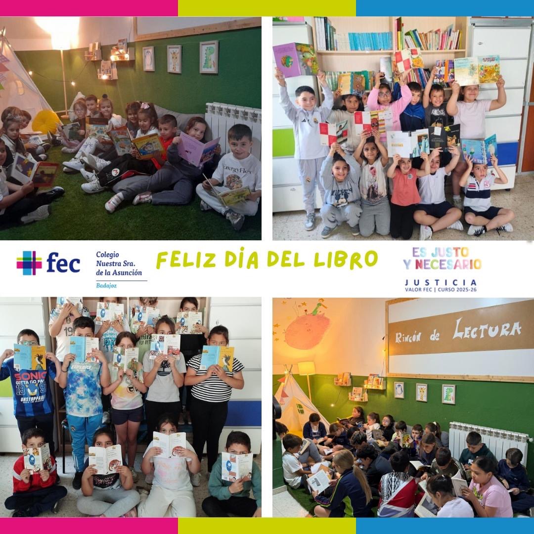 fecnsa's tweet photo. Con motivo del Día del Libro 📚 nuestro alumnado disfrutó de un tiempo especial de lectura en nuestro Rincón de Lectura y otras zonas de nuestro centro. 📖✨
 
¡Porque un libro siempre es una puerta abierta a la aventura 🚪🌍, la imaginación 🦊✨y el aprendizaje! 🎓 
#FEC #NSA https://t.co/P93Z0sFE0p