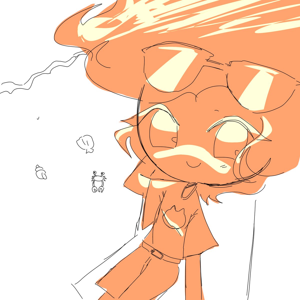 Yaymrni's tweet photo. Whoops something is on the beach and thereโs my oc.. #firespiritcookie #oc #crkoc #windachercookie https://t.co/wHPVE3ztik