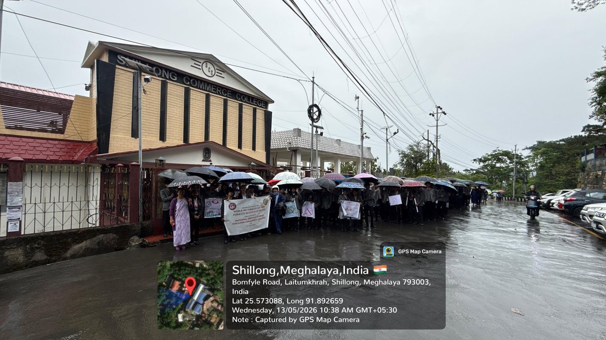 NSS_SCC_Unit's tweet photo. NSS SCC Unit organised the World No Tobacco Day #WNTD 2026 Rally. A total of 240 students and teachers took part in the rally bearing the theme "Tobacco! Bussiness of Death"  on  the 13th of May 2026 @_NSSIndia @CellNehu @nss_rdguwahati https://t.co/dCuZ2w86Df