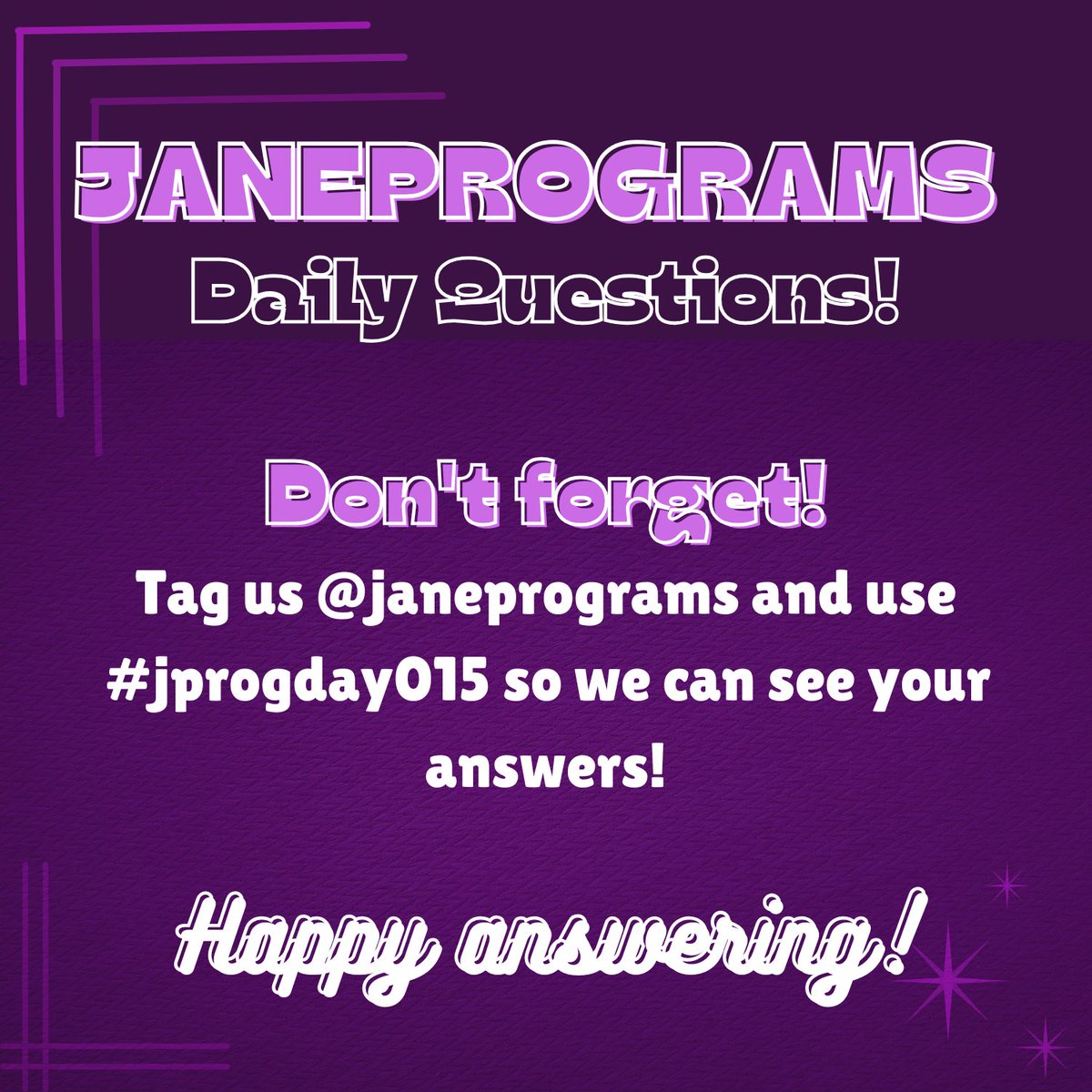janeprograms's tweet photo. JANEPROGRAMS DAILY QUESTIONS: DAY 15 IS HERE!

People think your first love can just be a person, but in reality, first loves can simply be interests, hobbies, games, or shows!

Don't forget to tag us and use #jprogday015 so we can see your beautiful answers!

Happy answering! https://t.co/5yWospBGPD