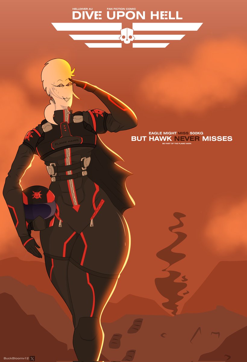BuckBloomv12's tweet photo. New character, new upcoming HD2 fan comic, and new technique for me too. Damn I've never made poster like this before! I would like to introduce characters, and short panels of the comic first, then thinking a plot! Lemme know if it good idea

#helldiverart #digtalart #helldiver2 https://t.co/LEId1wpaaF