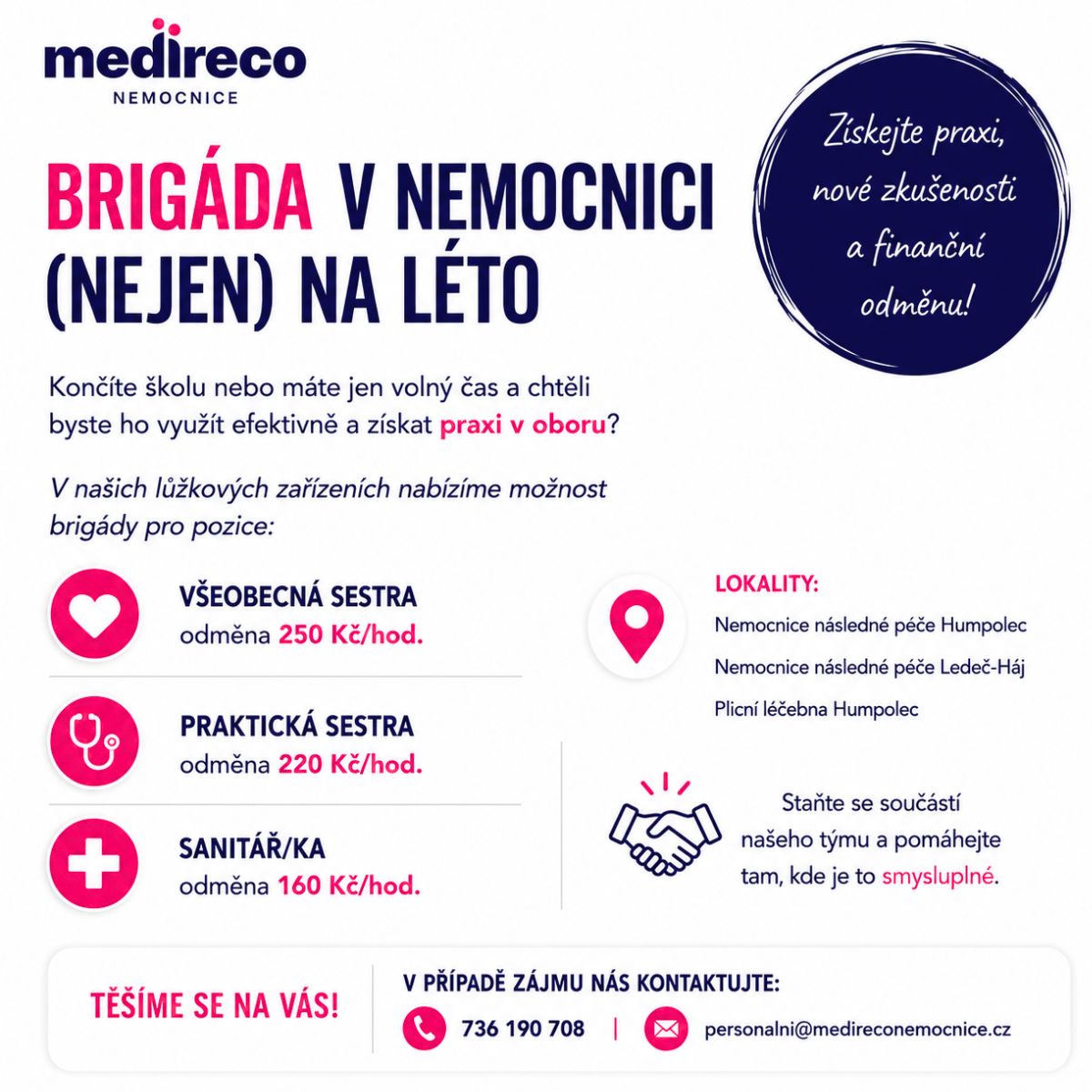 Medireconem's tweet photo. Hledáte brigádu? Přijďte mezi nás a staňte se součástí našeho týmu.
V případě zájmu nás kontaktujte 📩 https://t.co/FZOMLTvzMv