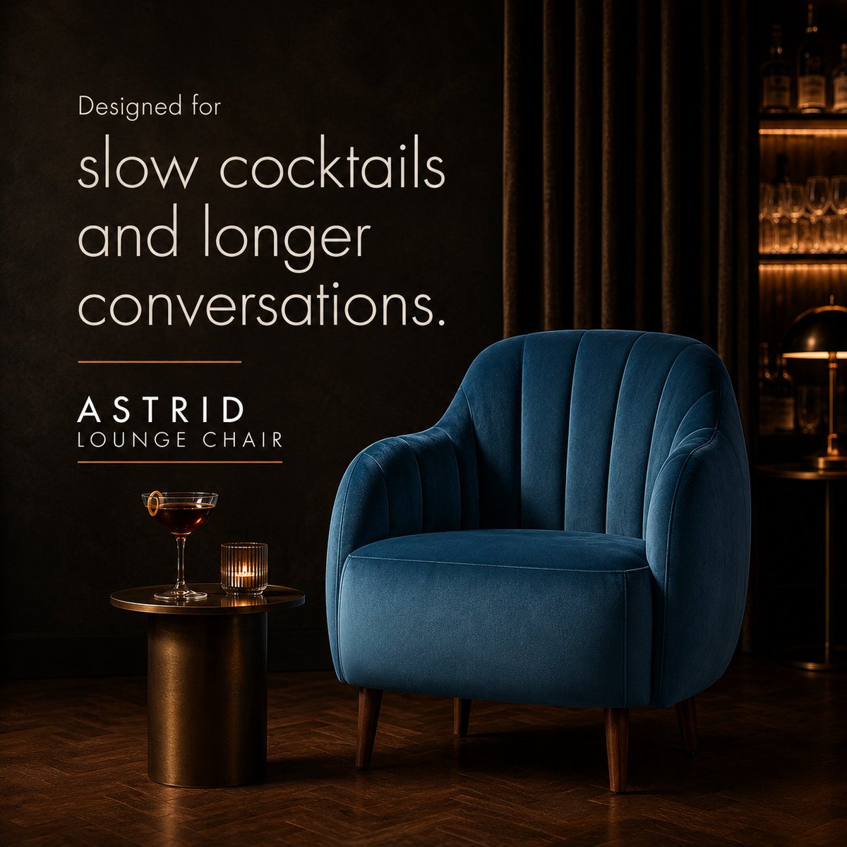 InsideOutLtd's tweet photo. Did you know today is World Cocktail Day? 🍸

The best cocktail lounges are designed for slow drinks and even longer conversations. Featured in our Milan Trend Report, the Astrid Lounge Chair brings comfort, atmosphere, and connection to hospitality spaces.

#WorldCocktailDay https://t.co/3M6pkq7YXL