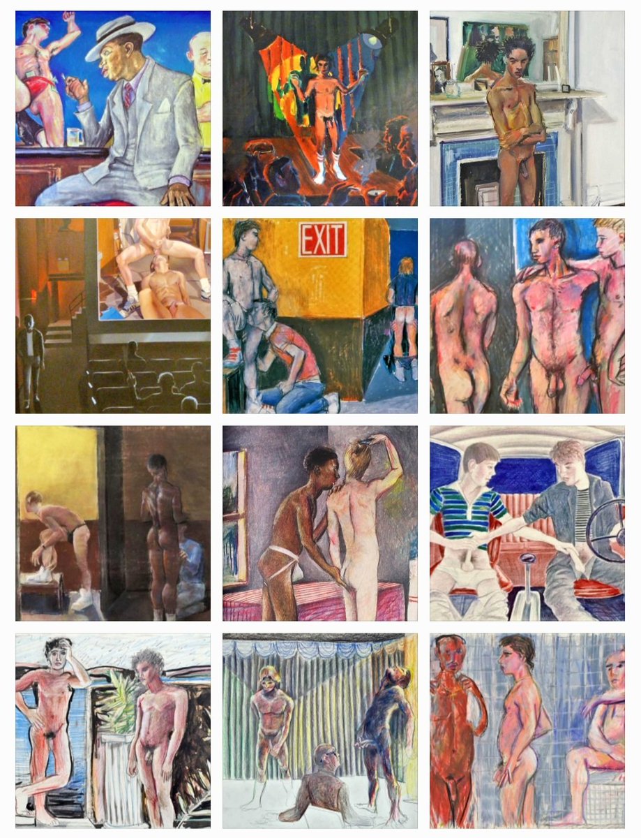 ThierryHot1's tweet photo. Patrick Angus meurt à 40 ans, du sida, le 13 mai 1992. L'artiste américain peignait beaucoup New York. On l'a d'ailleurs souvent surnommé le "Toulouse-Lautrec de Times Square". Il laisse des scènes qui se déroulent dans des cinémas pornos gays, bars interlopes et lieux de drague https://t.co/63pmKCloNO