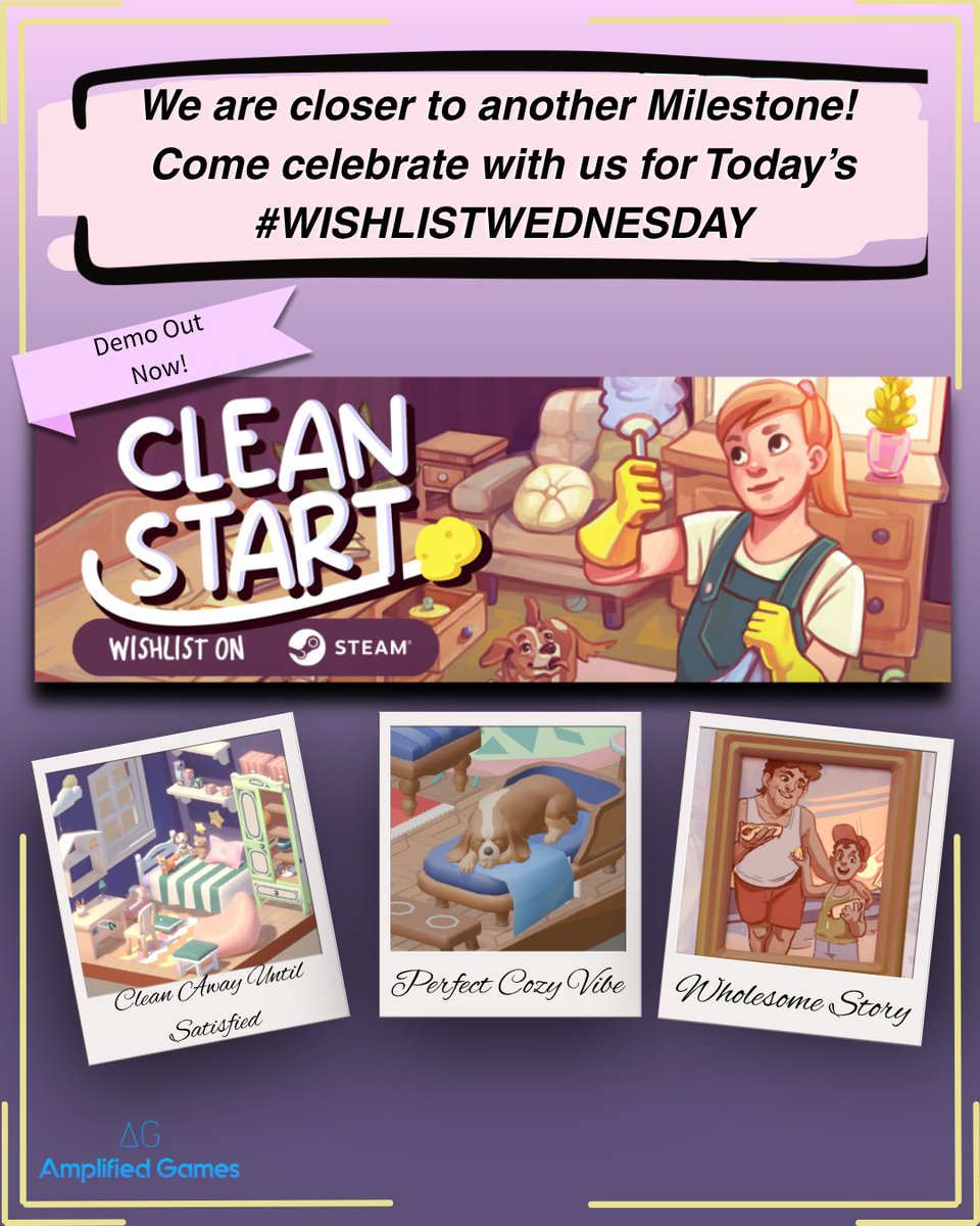 CleanStartGame's tweet photo. If you like: 

🫧Cleaning Away
📚A Heartfelt/Wholesome Story
😊 A more relaxed experience of games
🎶 Satisfying sounds
🫶 Cozy gaming 

Then try the demo of our game and it's #WishlistWednesday after all support #IndieGameDevs #IndieGames #Steam https://t.co/IvcmEDXGkj