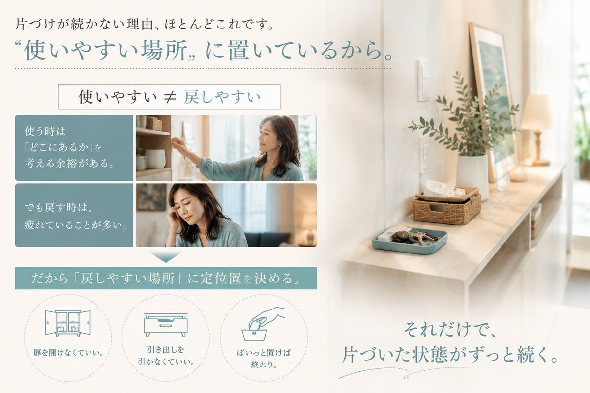 しーちゃん⏰シンプルライフ片付けの力で時間とお金を増やすプロ tweet media