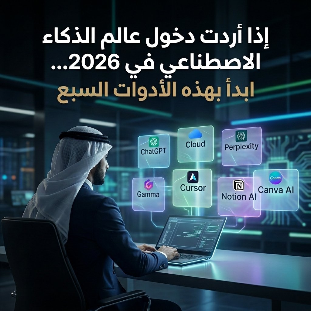 AI_blarabi's tweet photo. إذا كنت تريد دخول عالم الذكاء الاصطناعي في 2026…
ابدأ بهذه الأدوات الـ7.
تابع الثريد 👇 https://t.co/GYoJtv8ehu