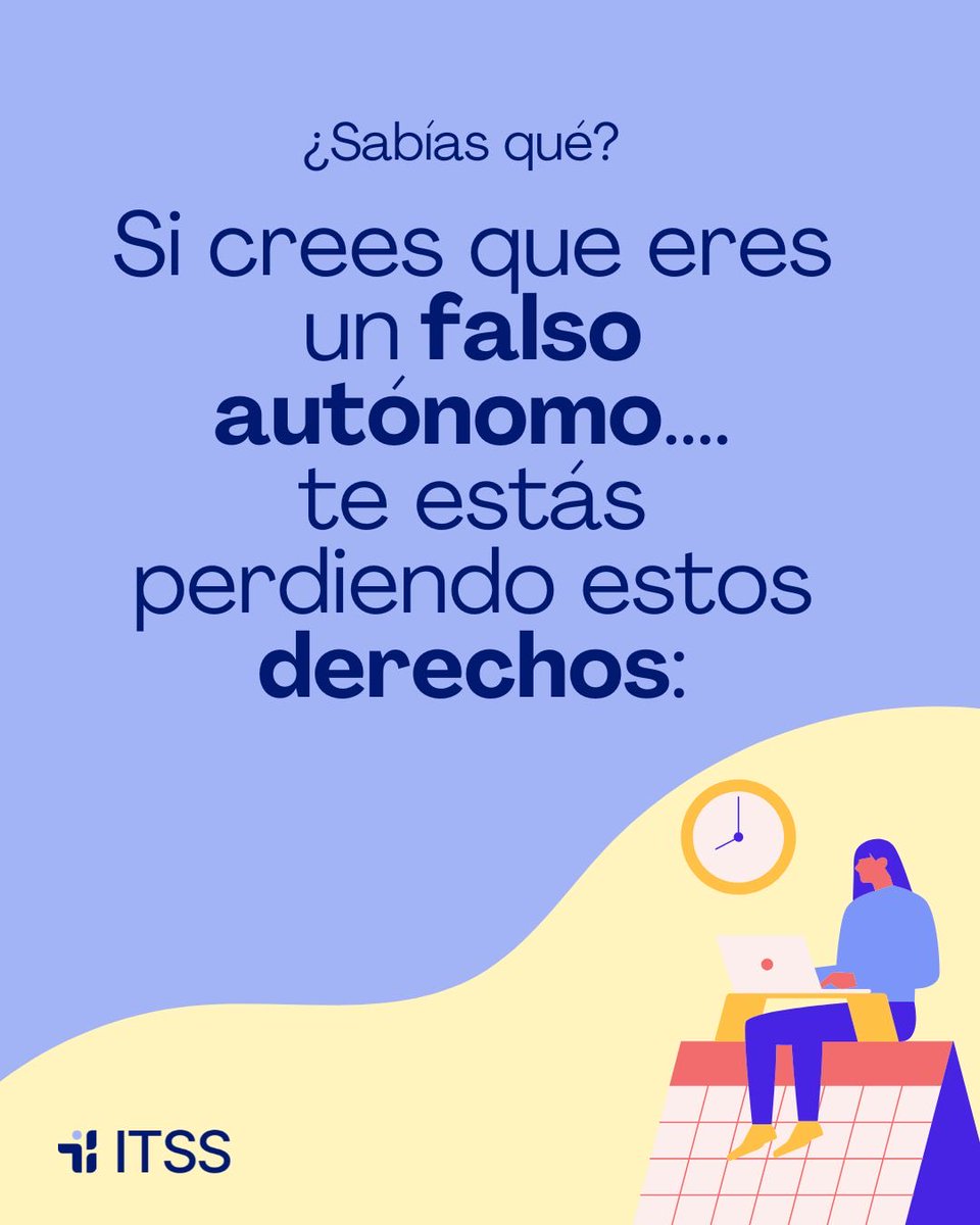 ITSS_INSPECCION's tweet photo. 👀 La figura del falso autónomo deja a muchas personas sin derechos laborales y sin la protección que les corresponde.

💪🏼 Por eso, la Inspección de Trabajo juega un papel esencial para combatir el fraude laboral y garantizar la protección de todas las personas trabajadoras. https://t.co/WjoSk4RHRM