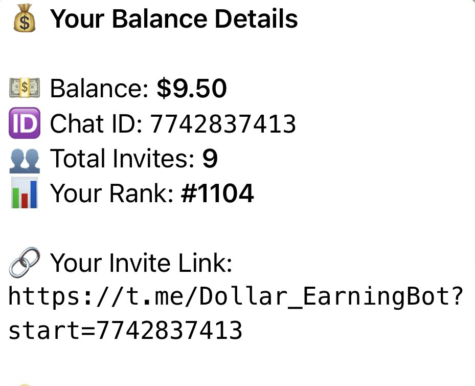 0xcryptosunny's tweet photo. 🚀 Turn your Telegram time into rewards with Dollar Earning Bot

💸 Earn from referrals
🎁 Daily check-in rewards
⚡ Simple tasks, easy earnings

I already withdrew $10 two times successfully 👀🔥

https://t.co/mRVb4zb9H7 https://t.co/RKd6UwwcJV