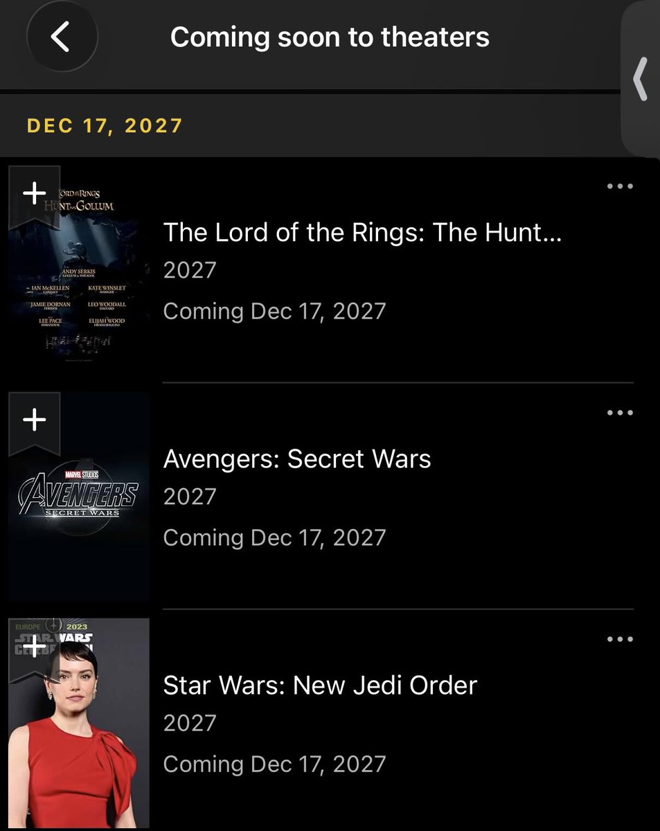 LightTheBeam12's tweet photo. December 17th 2027 is going to be epic! 🔥🔥 what movie will you be seeing first!? #Movies #starwars #Avengers #LOTR #Marvel https://t.co/23TeD1IsJi