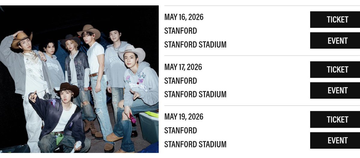 [INFO] BTS WORLD TOUR 'ARIRANG' IN STANFORD STADIUM SCHEDULE 💜 Concert ...