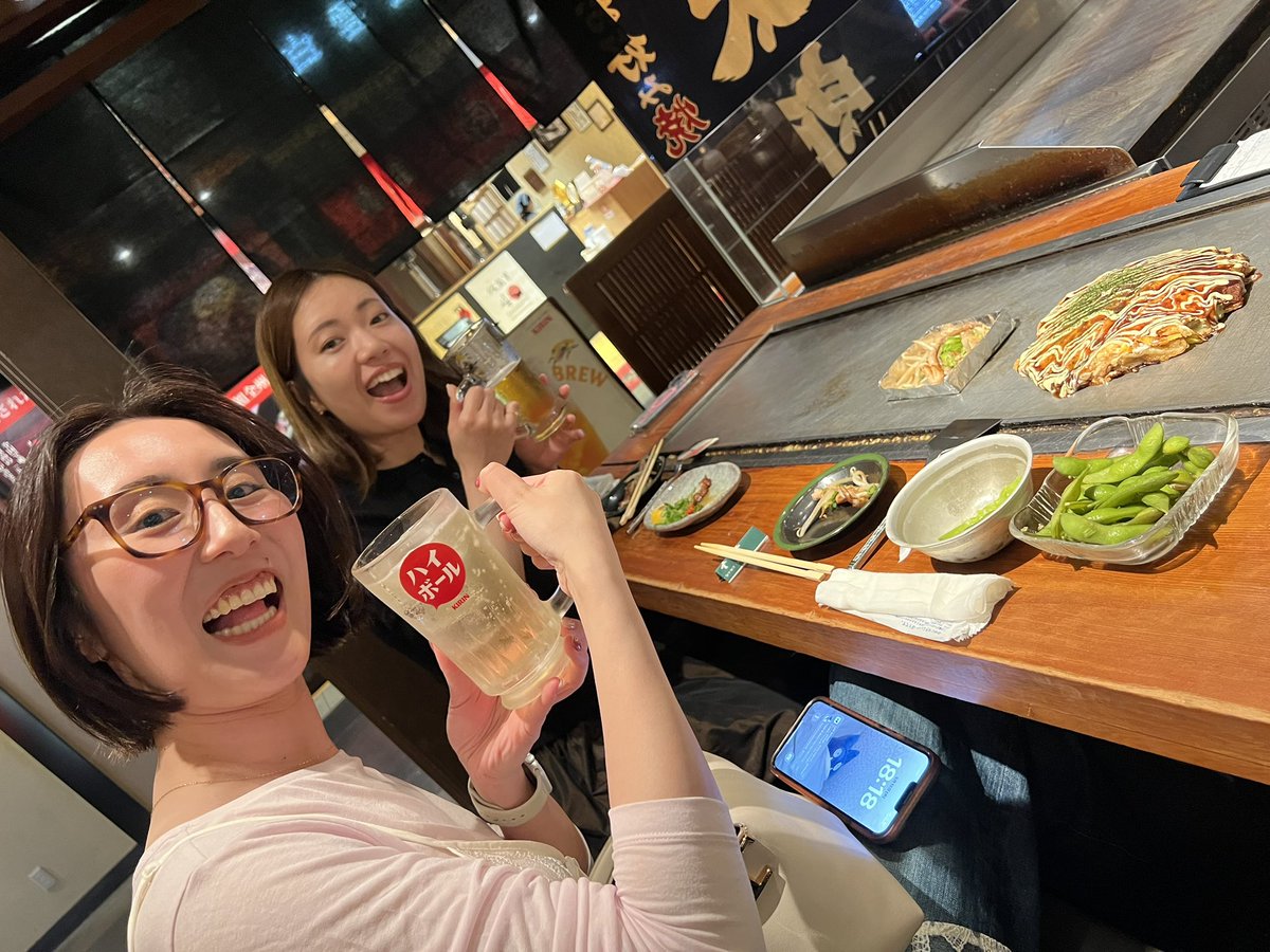 大阪ならお好み焼きよね！ @sy___saym 既に2杯目 @1231mamemame 席取り