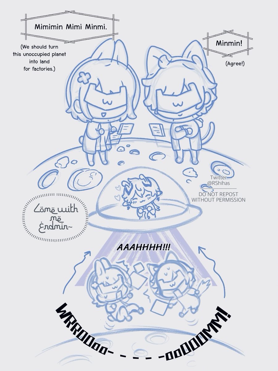 Space endmimi &amp; Ardashir

ArdaminA + ArdaminB
*This was a style study of Endfield comic but you can see exactly where I gave up lol 