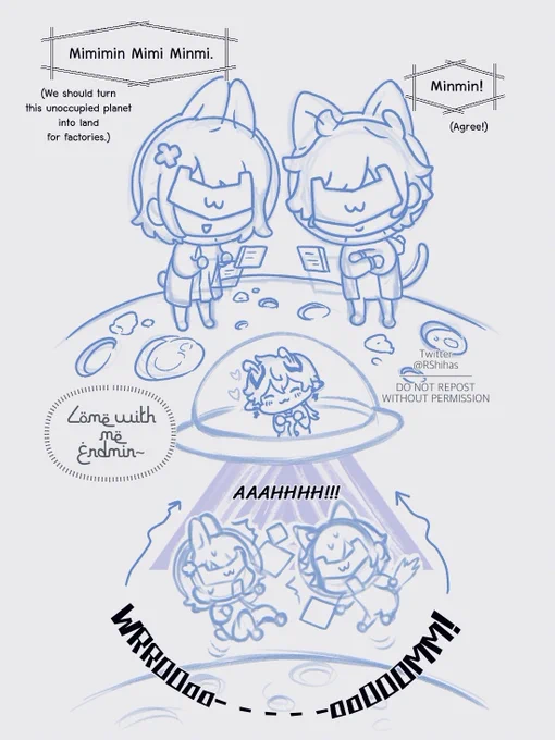 Space endmimi &amp; Ardashir

ArdaminA + ArdaminB
*This was a style study of Endfield comic but you can see exactly where I gave up lol 