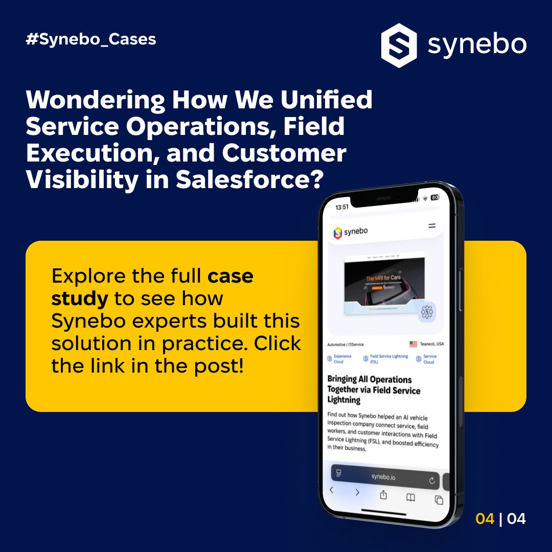 synebo's tweet photo. 🔧 Disconnected field systems slow down day-to-day work.

In a recent case, a global AI vehicle inspection company faced the same challenge.

Explore how @Synebo implemented #Salesforce Service Cloud + #FieldService to unify everything: https://t.co/YBdSEtPxFr

#ServiceCloud #CRM https://t.co/hyOEJWjN03