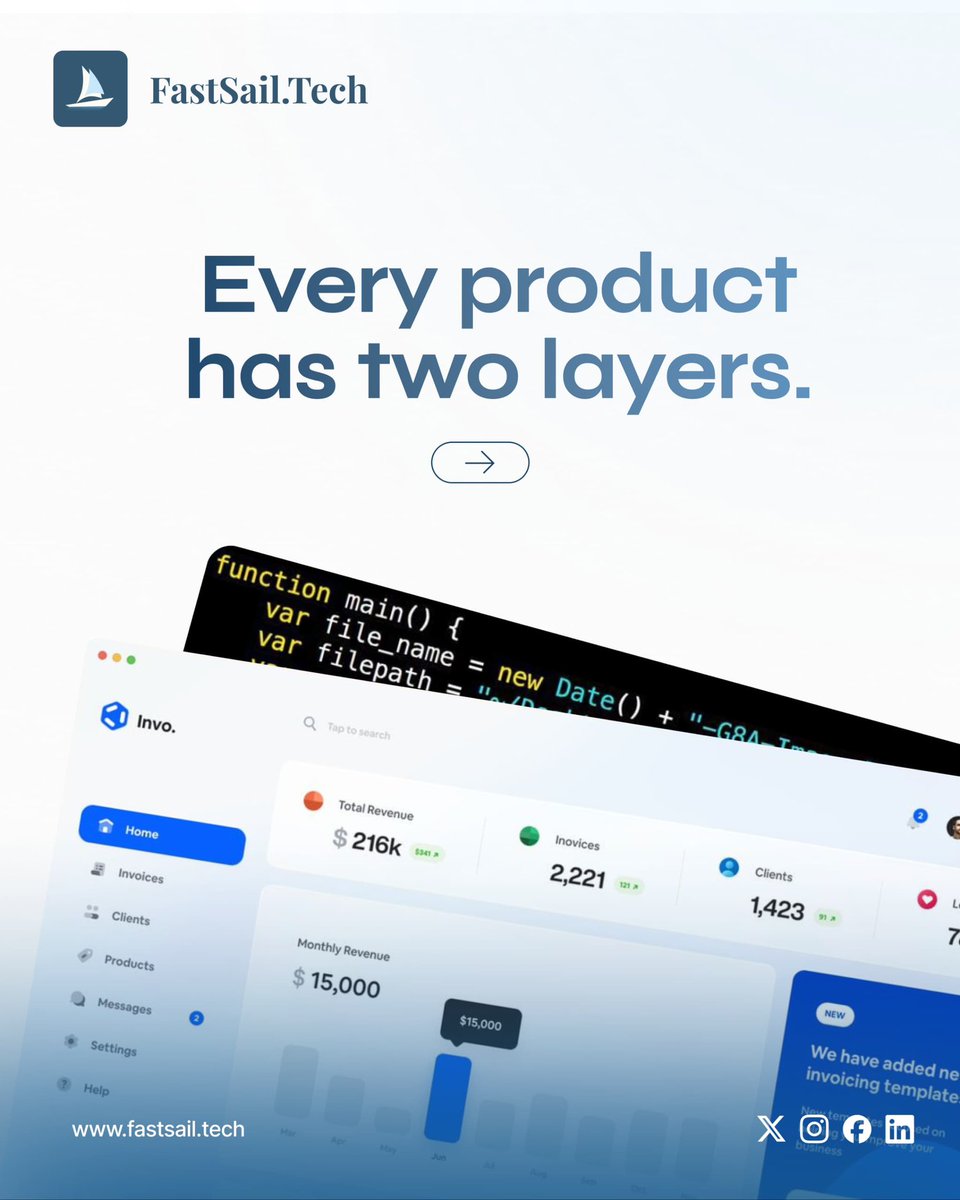 FastsailTech's tweet photo. Most products don’t break at the surface.
They break in the hidden layer nobody sees.
The UI gets the applause.
The system logic carries the weight.

#fastsailtech #uiuxdesign #systemlogic #techsolutions #tech https://t.co/5xbSLjyMxT