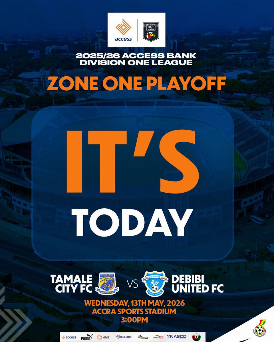 DivisionOneGH's tweet photo. π₯ Matchday. Final showdown. π
Debibi United and Tamale City go head-to-head for a Ghana Premier League ticket today. π¬π
π Accra Sports Stadium
β° 3:00 PM
#ZoneOnePlayOff https://t.co/JS66V0UTos
