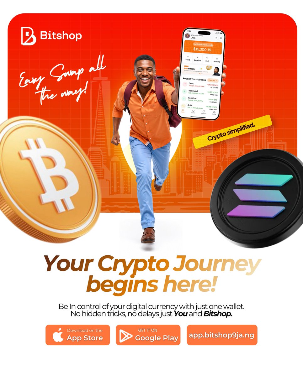 Blordgroupng's tweet photo. The future of money isn’t coming… it’s already on your phone. ����⚡
    
Swap fast. Move smarter. Stay in control with Bitshop.

#Bitshop
#BitcoinCommunity #SolanaEcosystem #CryptoPlatform #Blockchain https://t.co/JJl1uTt5N5