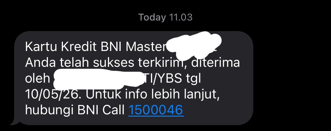 ingeeoo's tweet photo. @BNICustomerCare Kakk.. ini sms nya kartu sudah diterima sama saya sendiri, tapi saya gak merasa terima kartunya. Kalau salah kirim dan disalahgunakan orang gimana? https://t.co/Th0bJftVYi
